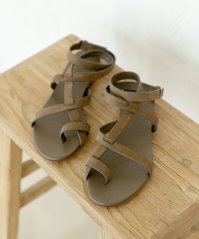 Hurry Before It's Gone Oiled Leather Strappy Sandal