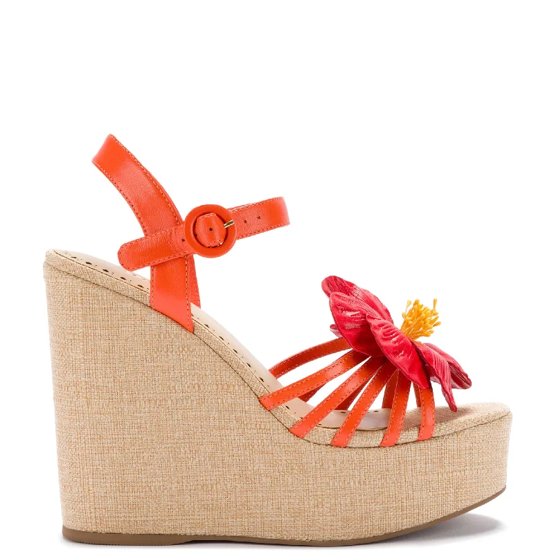 Modish Fashion Discounts Magnolia Wedge In Orange Leather