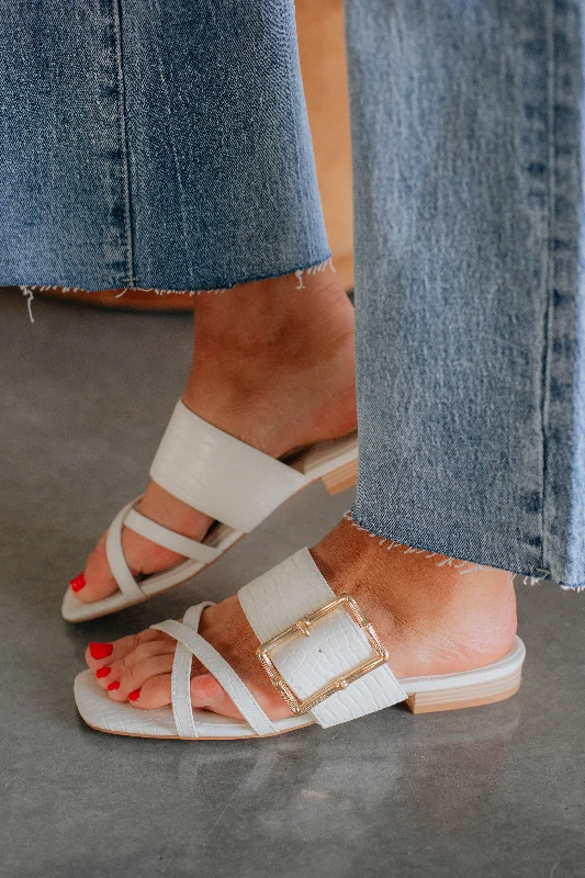 Modern Fashion Loafers Out Of Office Sandals - Ivory