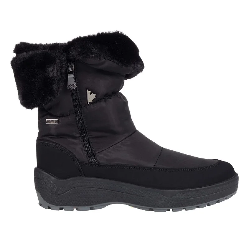 Break Fashion Norms Pajar Women's Valentina Black Fabric Waterproof