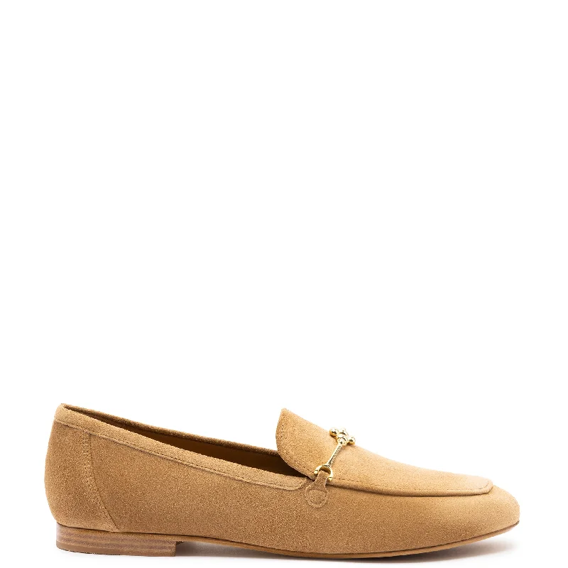 Comfortable Motion Flexible Shoes Katherine Loafer In Peanut Suede