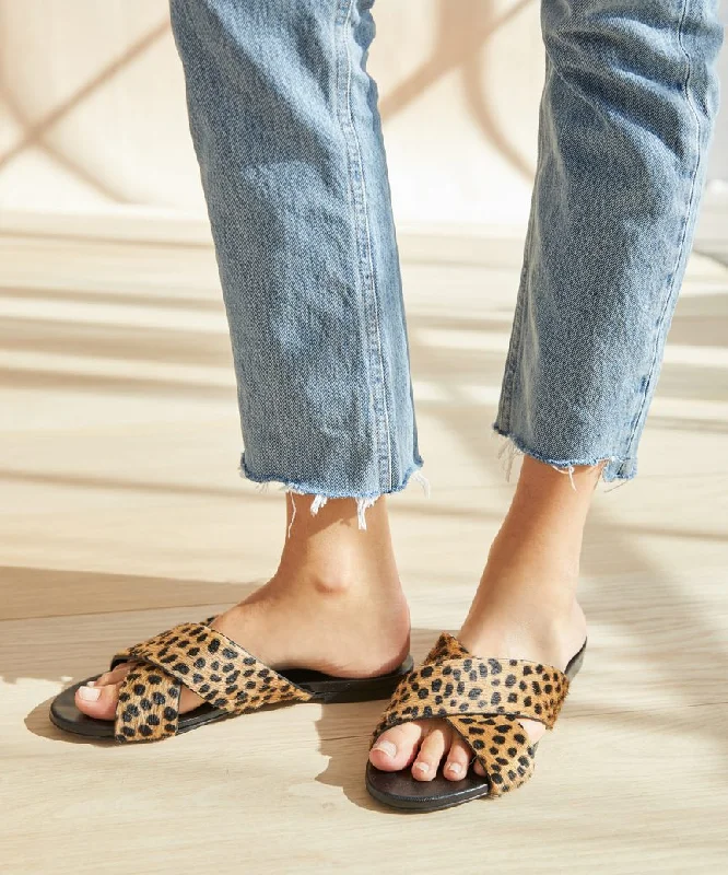 Daring Fashion Promotions Pony Hair Crossover Sandal