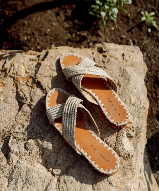 Classic Chic Deals Raffia Crossover Sandal