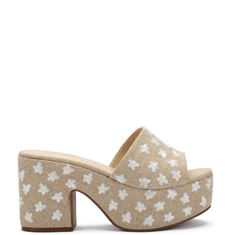 The Good Stuff Miso Platform Sandal In Raw Linen