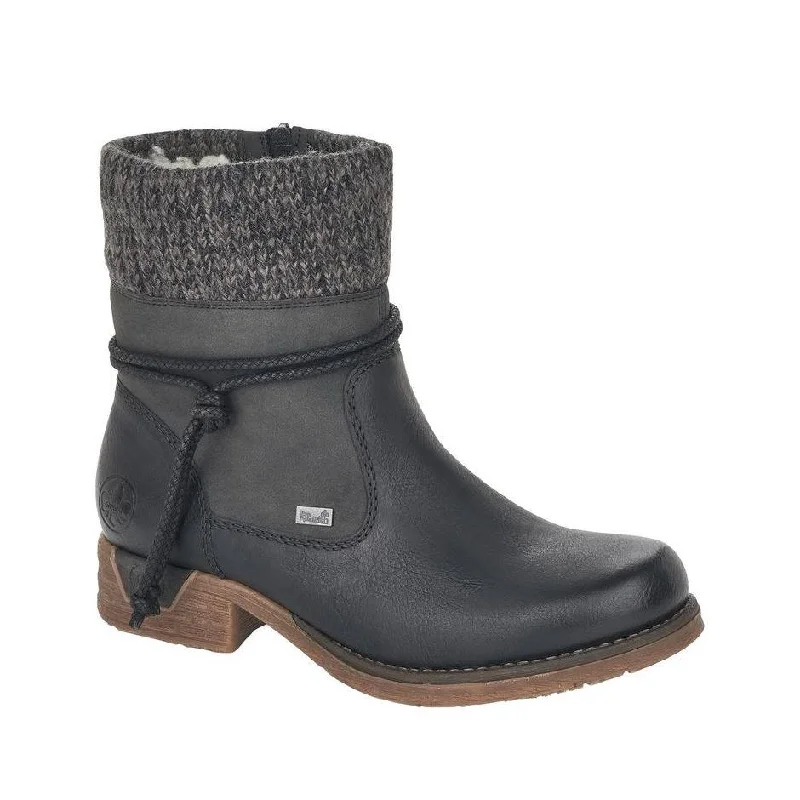 Trendy Styles Rieker Women's 79688-00 Waterproof Black Leather