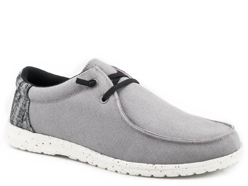 Feminine Style Promotions Roper Boys Kids Grey Fabric Hang Loose Multi Heel Loafer Shoes Feminine Style Promotions Roper Boys Kids Grey Fabric Hang Loose Multi Heel Loafer Shoes