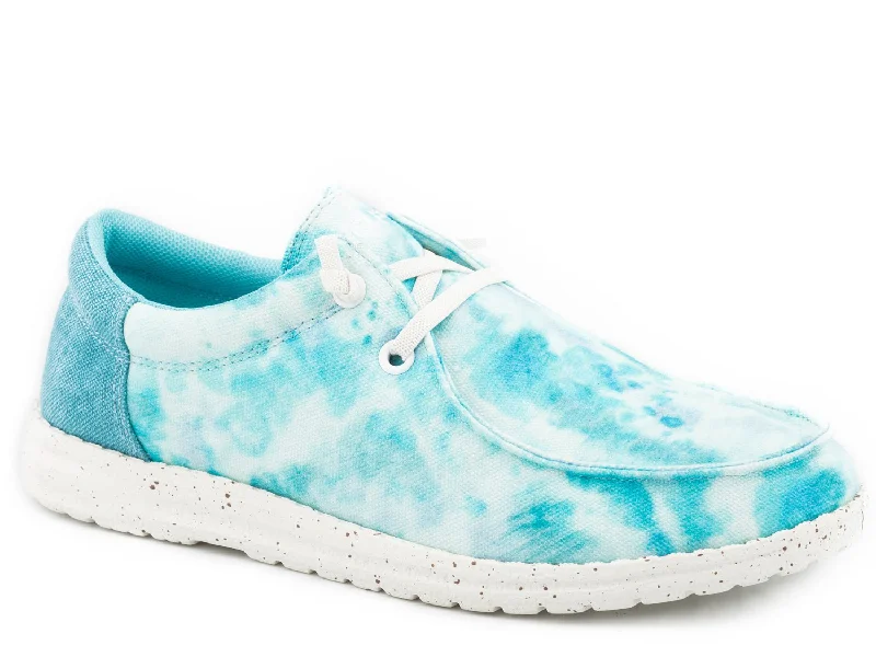Exclusive Fashion Deals Roper Girls Kids Blue Fabric Hang Loose Tie Dye Loafer Shoes Exclusive Fashion Deals Roper Girls Kids Blue Fabric Hang Loose Tie Dye Loafer Shoes