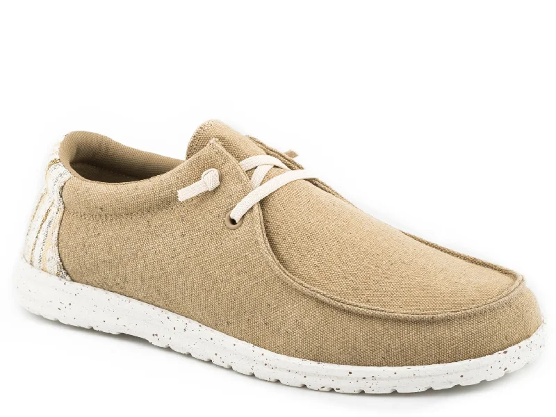 Elevated Casual Discounts Roper Mens Tan Fabric Hang Loose Multi Heel Loafer Shoes
