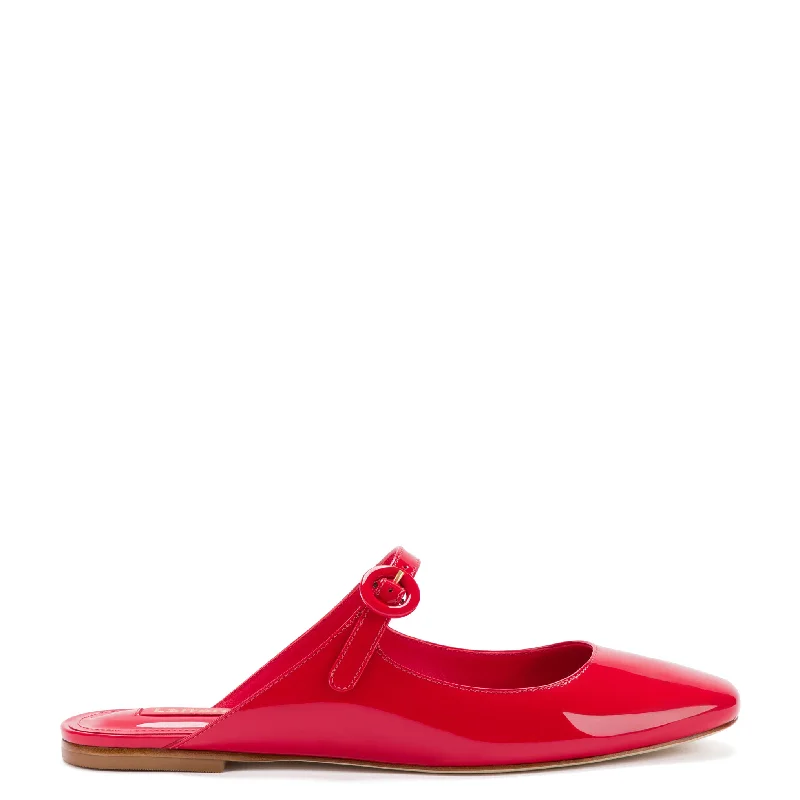 Classic Casual Shoes Sale Blair Flat Mule In Scarlet Patent Leather