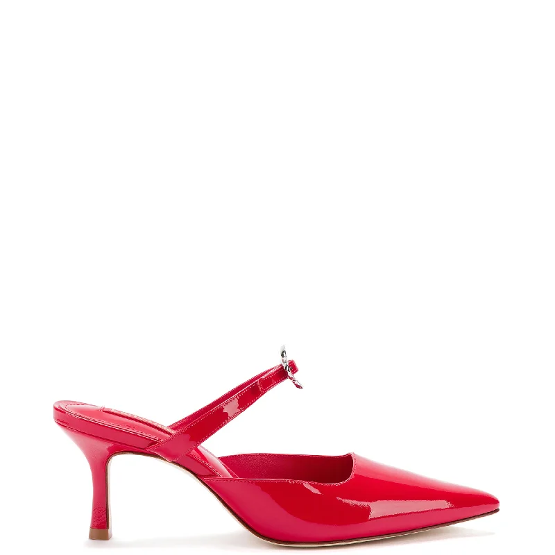 Comfortable Flat Feet Shoes Daisy Pump In Scarlet Patent Leather