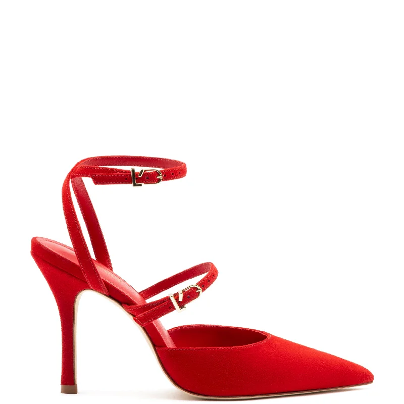 Minimalist Casual Shoes Kris Pump In Scarlet Suede