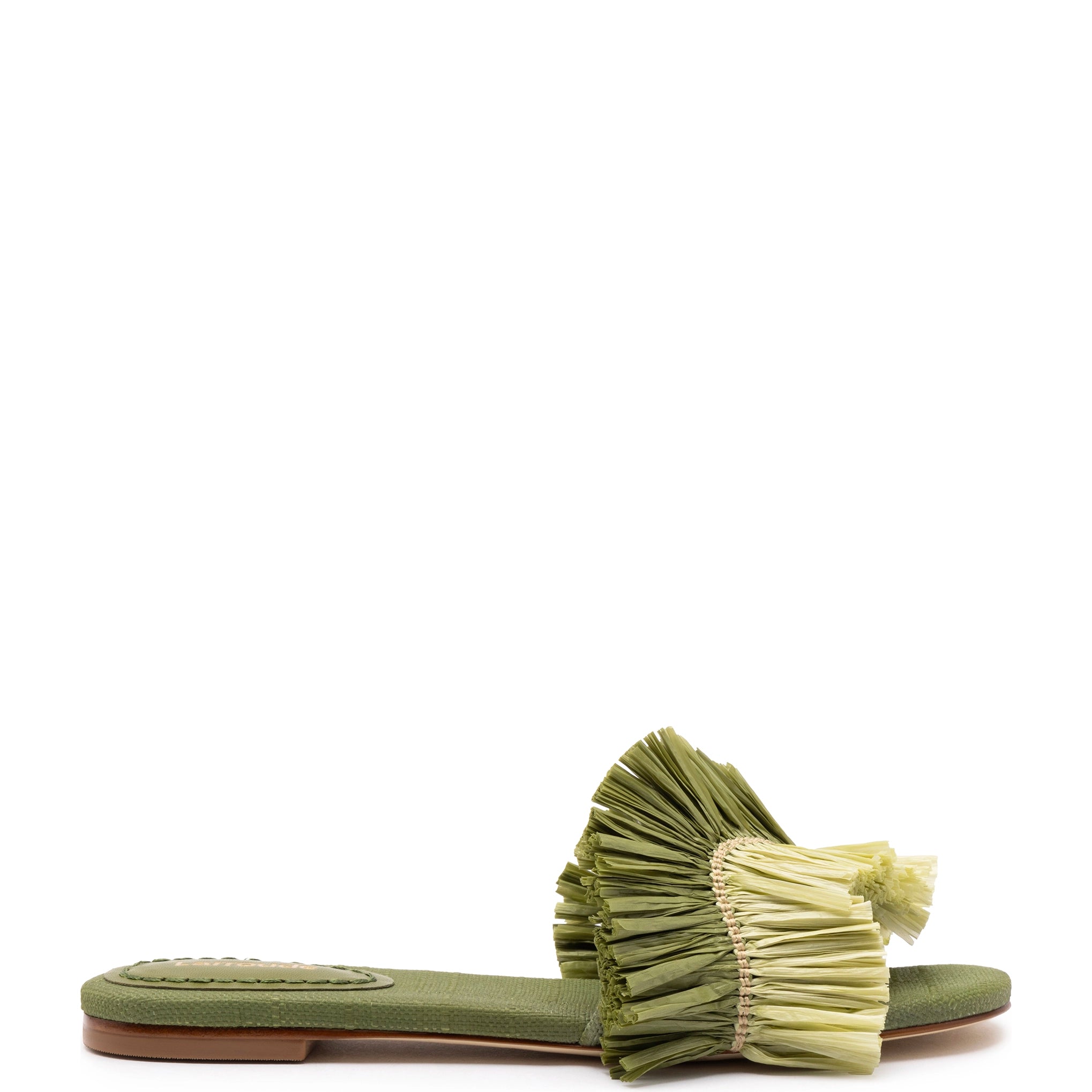 Discover Promotions Ivy Fringe Flat In Seaweed Raffia