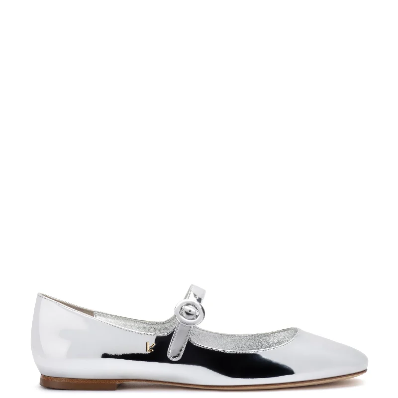 Seasonal Clearance Blair Ballet Flat In Silver Specchio