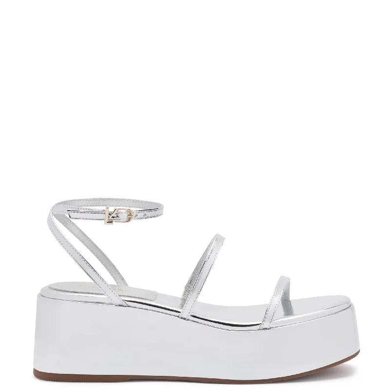 Contemporary Casual Deals Gio Flatform Sandal In Specchio Silver