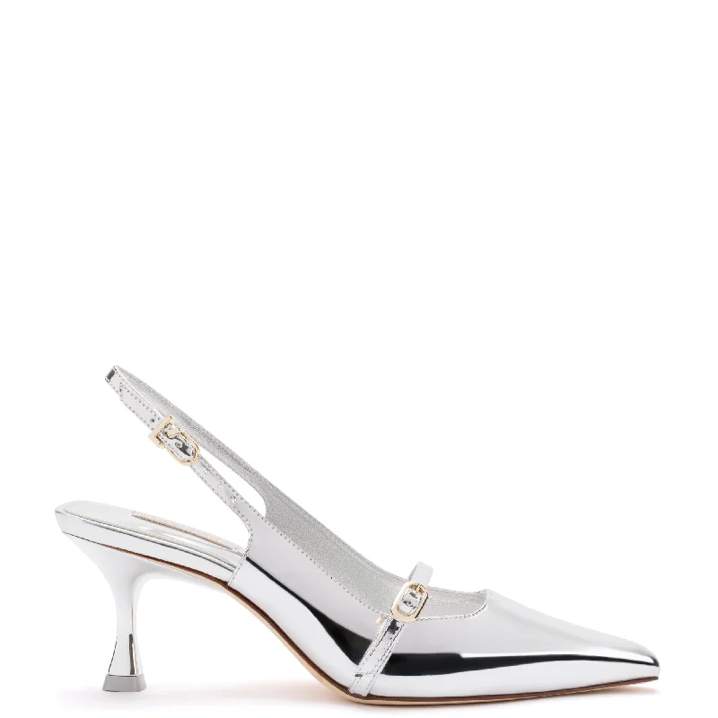 Comfortable Women's Shoes Ines Pump In Silver Specchio