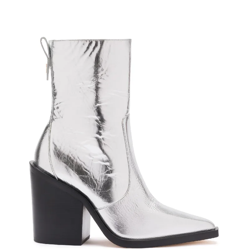 Sleek Style Discounts James Boot In Silver Crinkled Leather