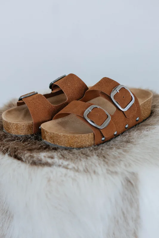 Minimalist Casual Shoes Simply Thriving Sandals - Cognac
