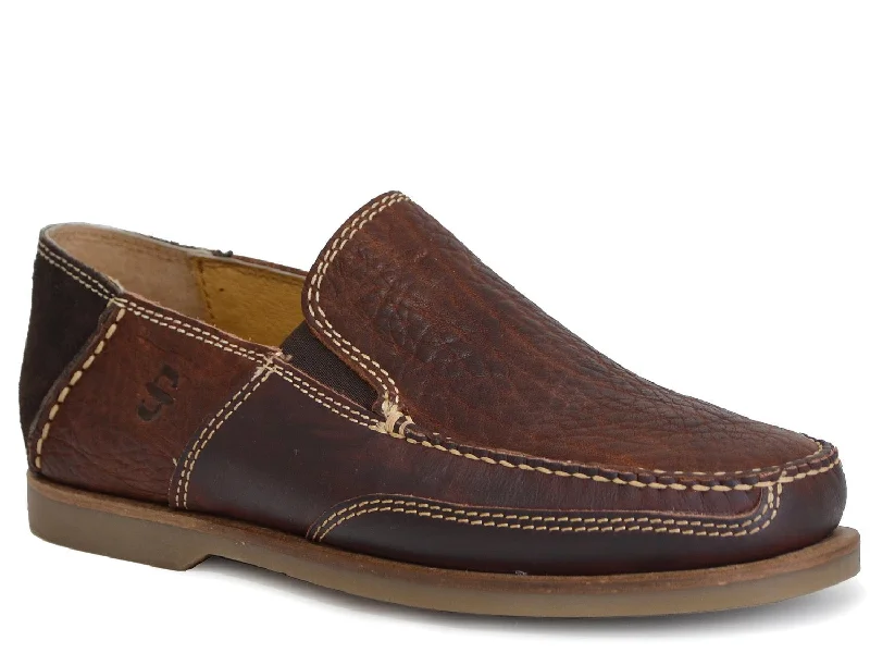 Glamorous Fashion Offers Stetson Mens Chance Brown Leather Loafer Shoes 8.5 EE