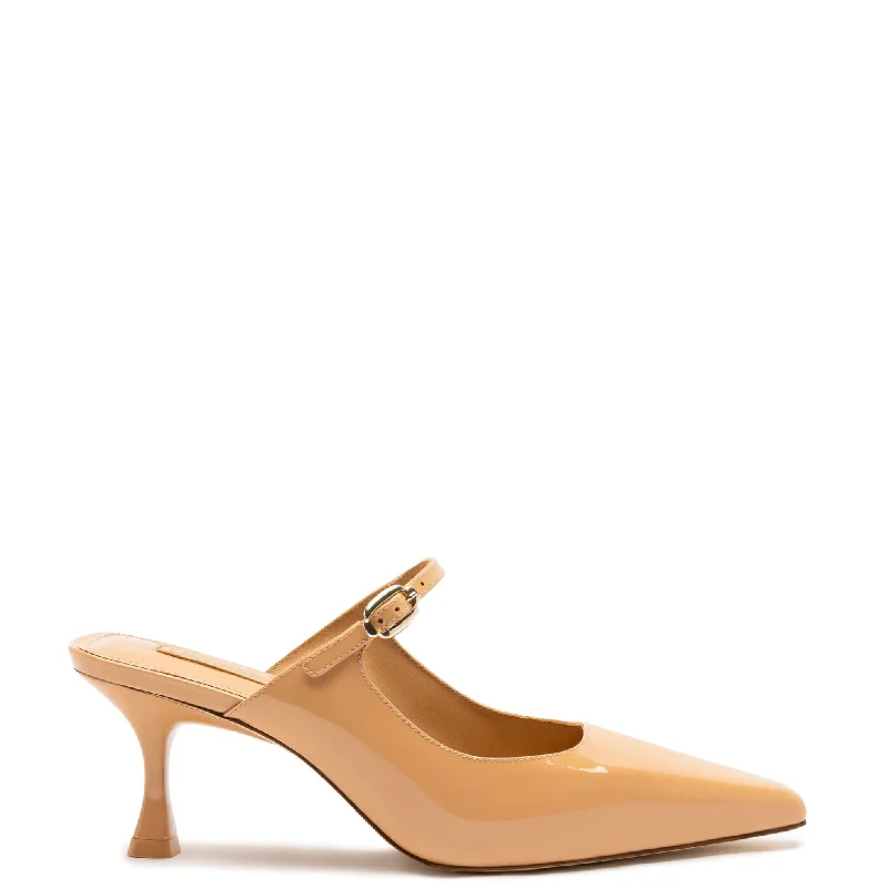 Comfortable Flats Sale Ines Mule In Tan Patent Leather