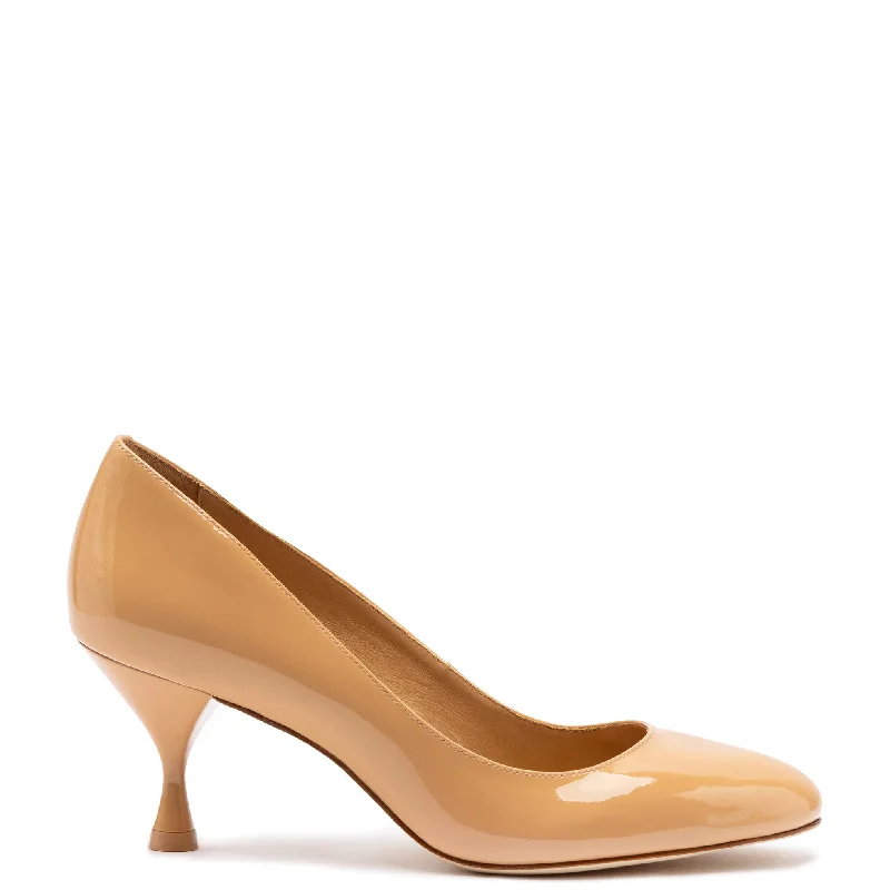 Comfortable Casual Shoes Michelle Lo Pump In Tan Patent Leather