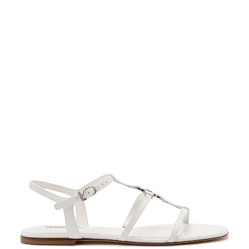 Athleisure Style Sale Hana Flat In White Patent Leather