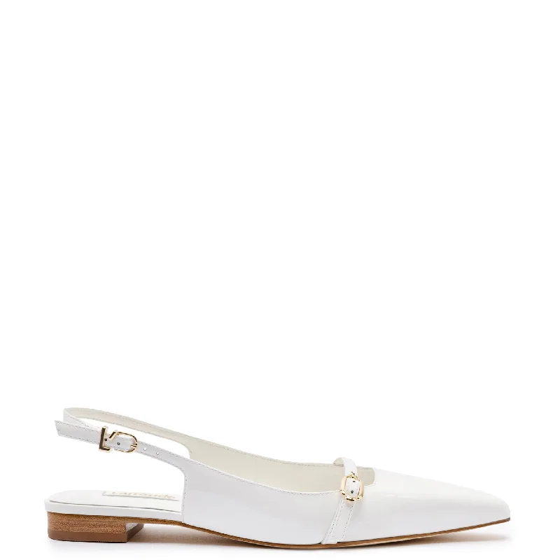 Comfortable Flats Ines Flat In White Patent Leather