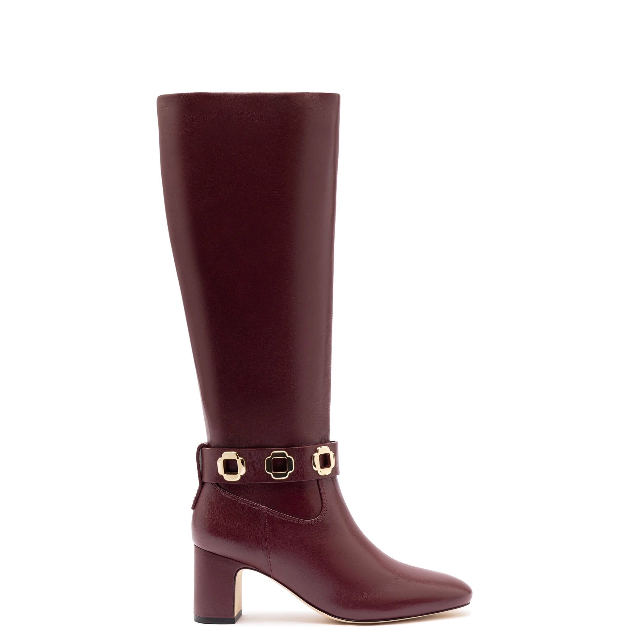 Affordable Women's Shoes Milan Block Boot In Wine Leather