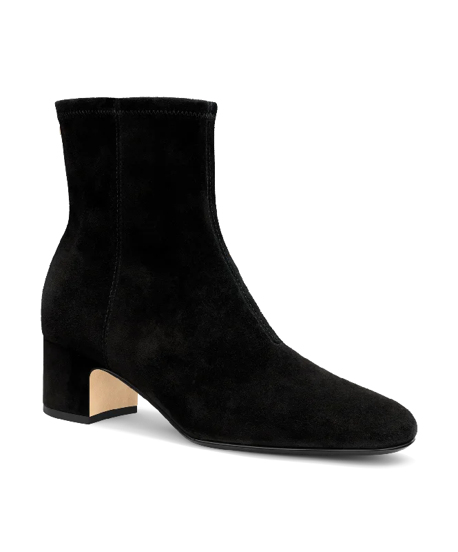Affordable Shoe Fashion The Starling 50 Bootie - Black Stretch Suede