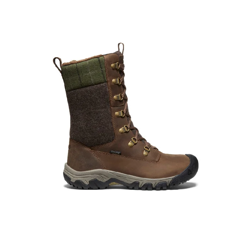 Fast Fashion Favorites Women's Greta Tall Waterproof Boot  |  Dark Earth/Green Plaid