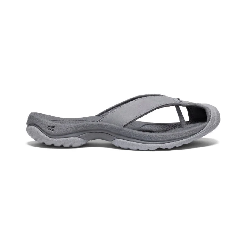 Insane Discount Onslaught Women's Waimea Leather Flip-Flop  |  Alloy/Black