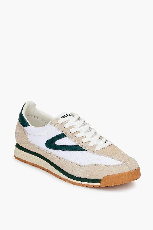 Chic Style, Always In Vogue White and Green Rawlins Sneakers