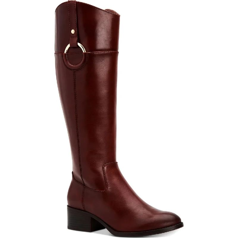 Limited Time Offer Alfani Womens Bexleyy Leather Wide Calf Riding Boots
