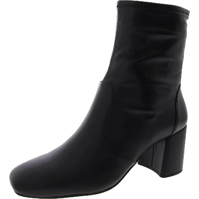 Casual Chic Deals Anne Klein Womens Lenora Faux Leather Block Heel Ankle Boots
