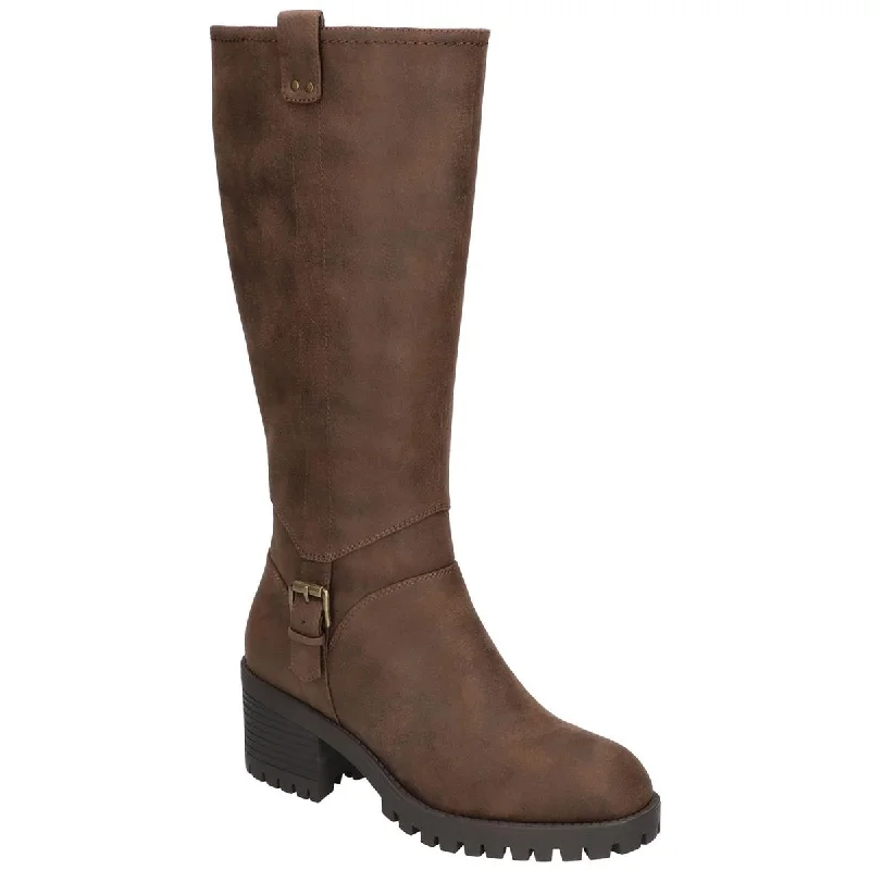 Trendy Street Style Bella Vita Womens Faux Leather Zipper Knee-High Boots