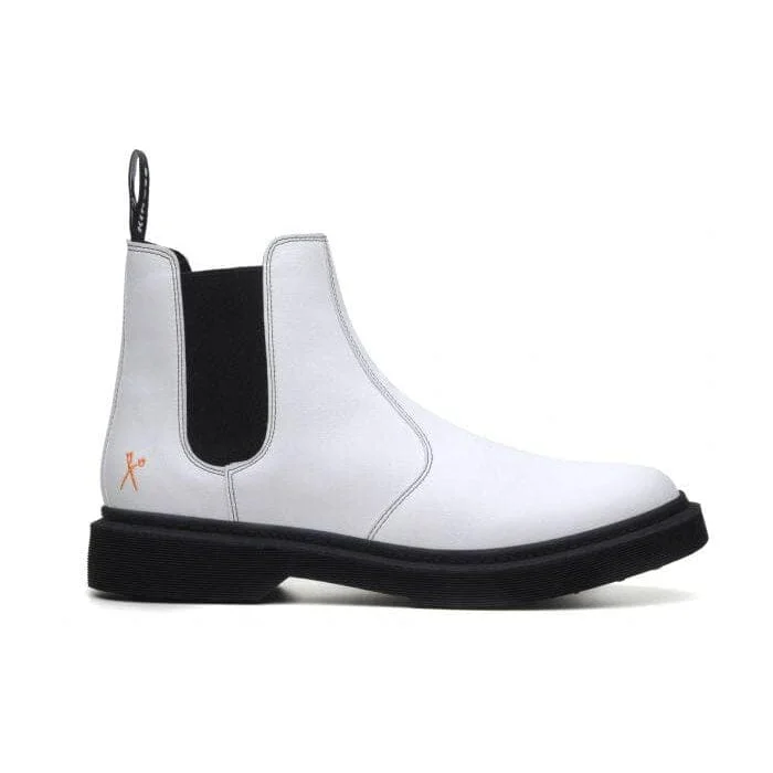 Sleek Dress Shoes Deal 'Brick Lane' Vegan Chelsea Boot by King55 - White