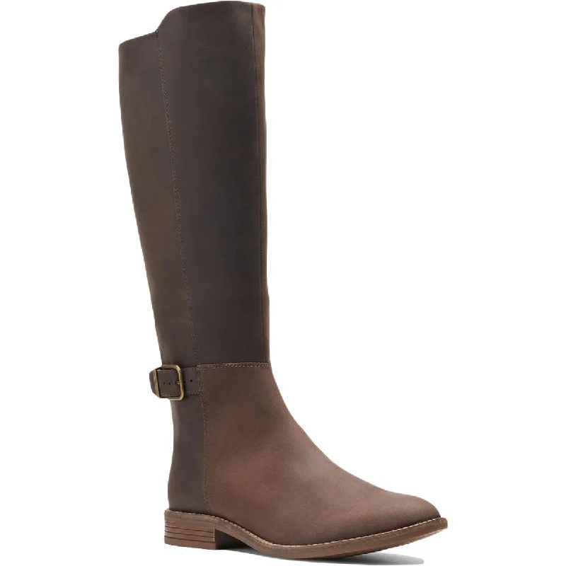 Athleisure Style Sale Clarks Womens Camzin Branch Leather Almond Toe Knee-High Boots