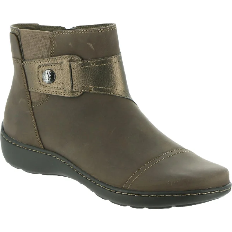 Vintage-Modern Style Offers Clarks Womens Cora Tropic Leather Metallic Ankle Boots