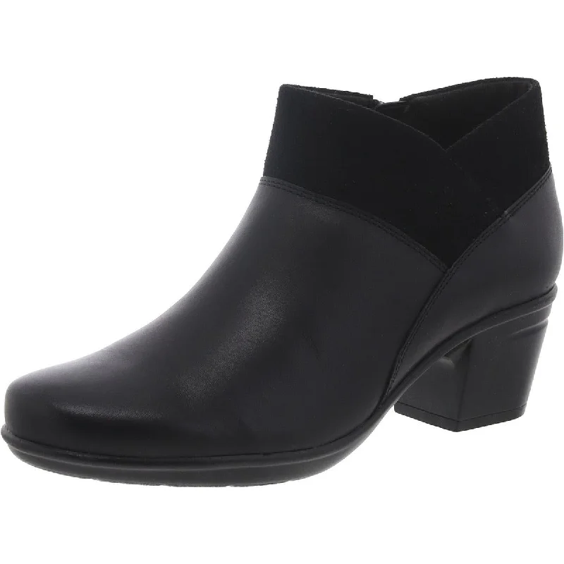 Catch Every Fashion Trend Clarks Womens EMSLIE ESSEX Leather Block heel Ankle Boots