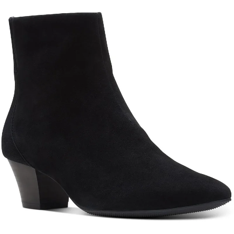 Ends Soon Clarks Womens Teresa Suede Pointed Toe Ankle Boots