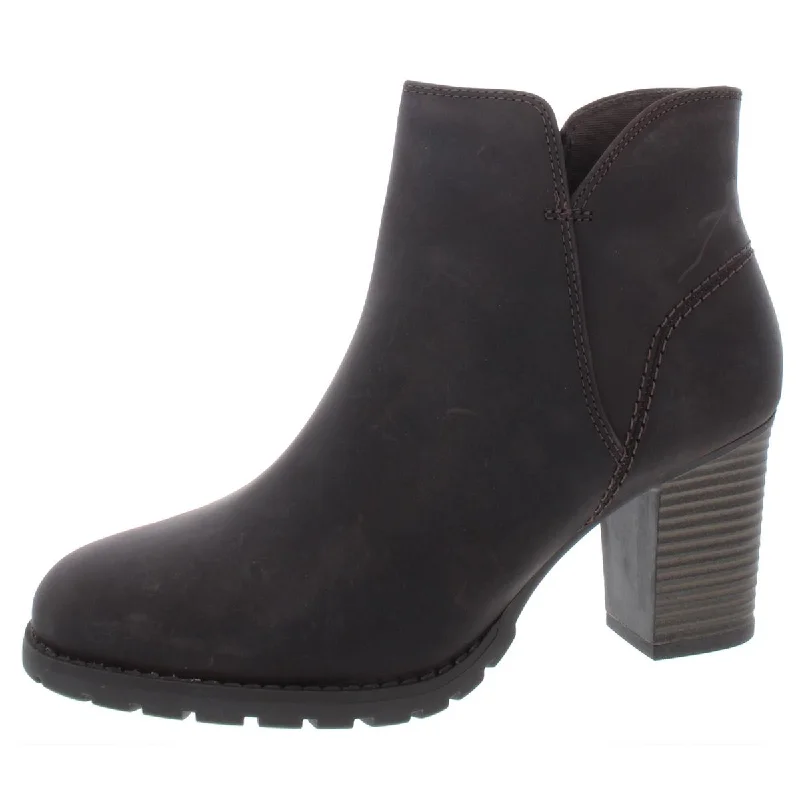 Ride The Style Wave Clarks Womens VeronaTrish Leather Block Heel Ankle Boots