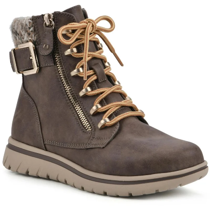 Unleash Your Trend Driven Style Cliffs by White Mountain Womens HEARTEN Faux Leather Combat & Lace-Up Boots Unleash Your Trend Driven Style Cliffs by White Mountain Womens HEARTEN Faux Leather Combat & Lace-Up Boots