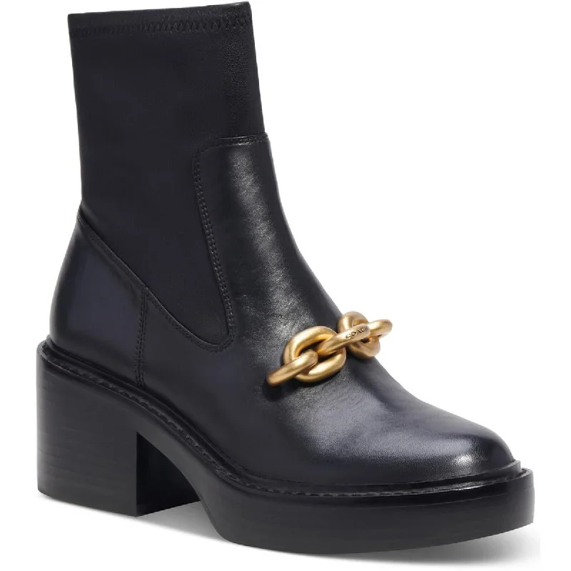 Fast Fashion Favorites Coach Womens Kenna Leather Block Heel Motorcycle Boots
