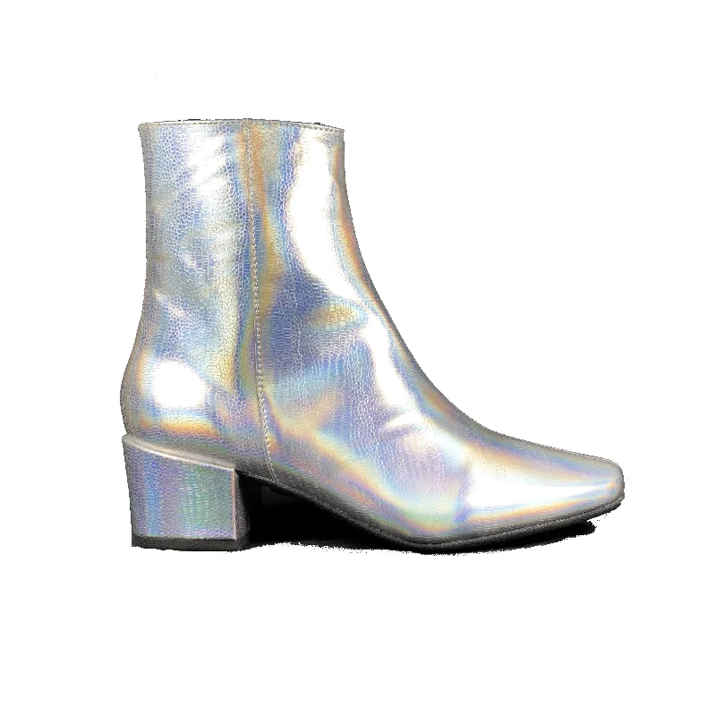 Best Shoe Deals 'Jacqui' vegan-leather ankle boot by Zette Shoes - Disco Silver