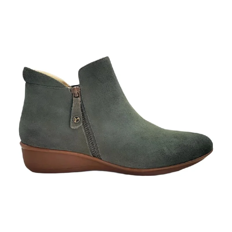 Comfortable Slip-Resistant Shoes Revere Women's Damascus Orthotic Zip Ankle Boot Moss Suede Comfortable Slip-Resistant Shoes Revere Women's Damascus Orthotic Zip Ankle Boot Moss Suede