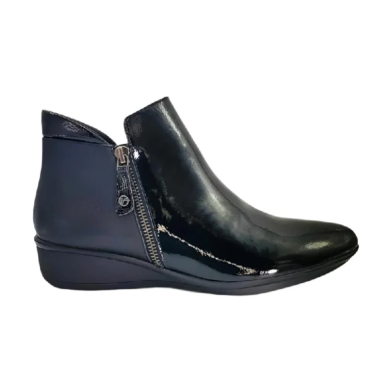 Comfortable Flat Feet Shoes Revere Women's Demascus Orthotic Zip Ankle Boot Black Patent Comfortable Flat Feet Shoes Revere Women's Demascus Orthotic Zip Ankle Boot Black Patent