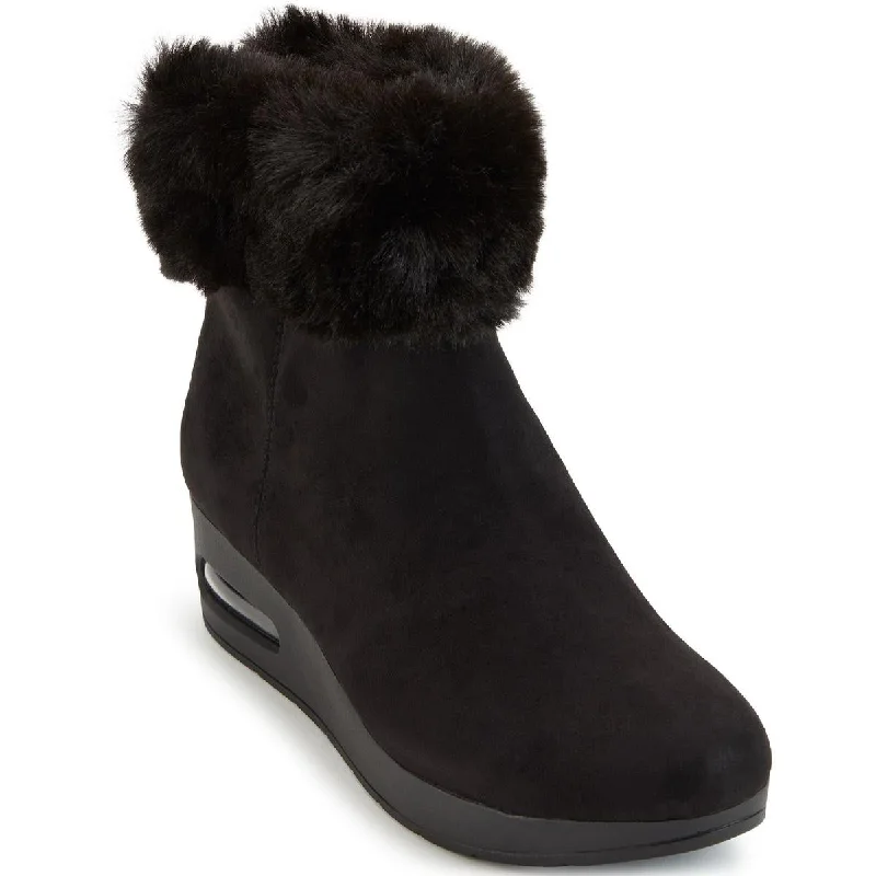 Adventure-Ready Footwear Sale DKNY Womens Abri Faux Suede Faux Fur Booties
