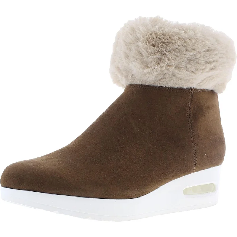 Mega Sale DKNY Womens Abri Suede Faux Fur Wedge Boots