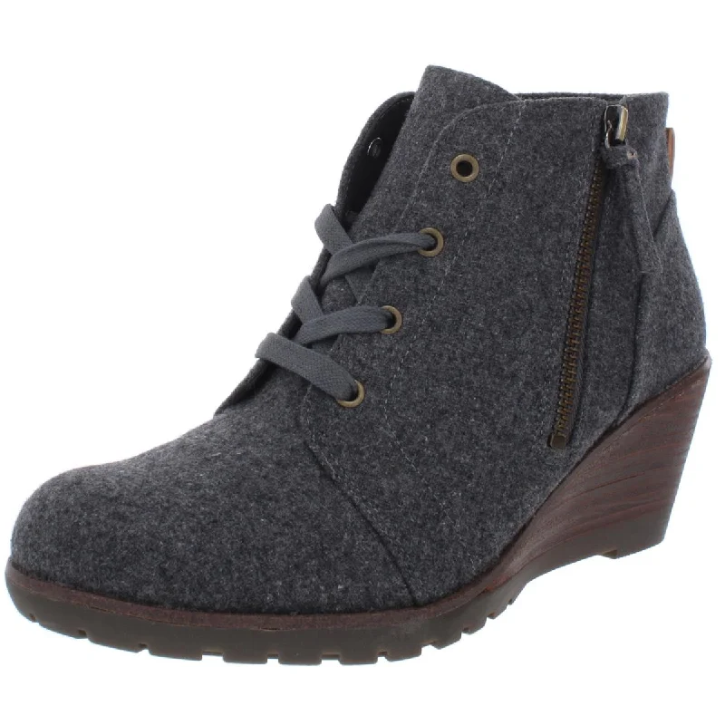 Urban Style Promotions Dr. Scholl's Shoes Womens Nelly Wool Laces Wedge Boots