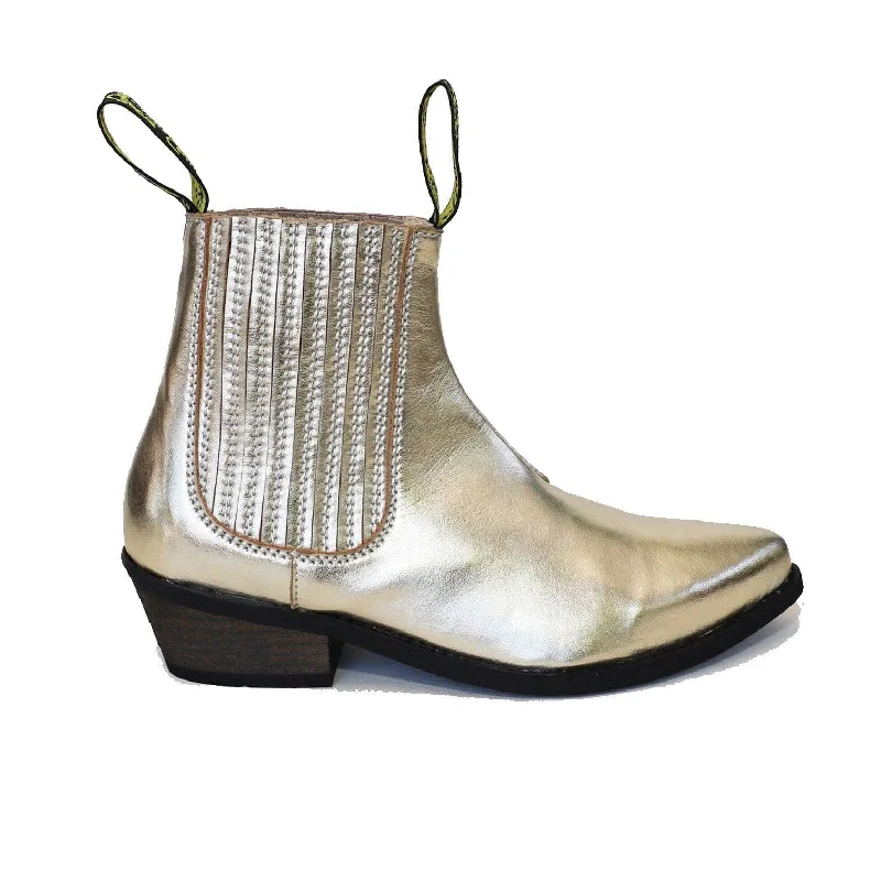 Trendy Flats Sale 'Duke' Vegan Cowboy Boot by Good Guys Don't Wear Leather - Gold
