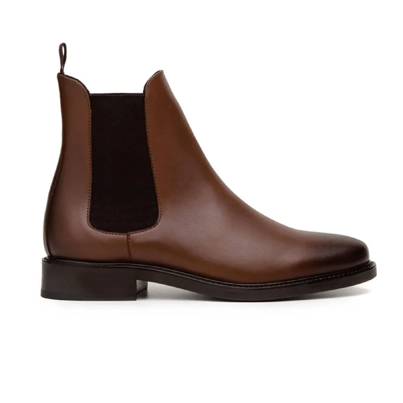 Designer Shoes Clearance 'Dylan' Unisex Chelsea vegan boots by Ahimsa - cognac